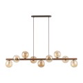Lampa wisząca orzech, 9 szklanych bursztynowych kulek na G9 11097 TK Lighting