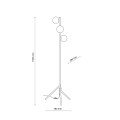 Stojąca lampa 150cm drewno kolor orzech, szklane klosze 16151 TK Lighting