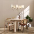 Klasyczna lampa wisząca, sześć klasycznych lnianych abażurów 11072 TK Lighting