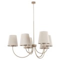 Klasyczna lampa wisząca, sześć klasycznych lnianych abażurów 11072 TK Lighting