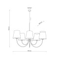 Klasyczna lampa wisząca, sześć klasycznych lnianych abażurów 11072 TK Lighting