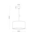 Lampa wisząca RONDO gwint E27 moc 15W styl nowoczesny klosz tkanina | biały 3231 TK lighting