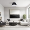 Czarna lampa sufitowa do sypialni z stylowym abażurem z tkaniny 11206 TK Lighting