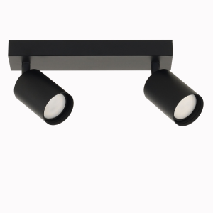 Listwa sufitowa czarna, 2 ruchome reflektorki na GU10 do salonu 10103 TK Lighting