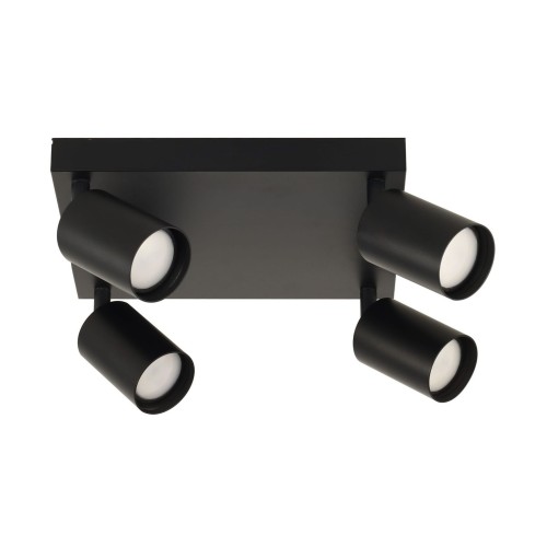 Lampa sufitowa z kwadratową podsufitką, 4 czarne reflektorki 10105 TK Lighting