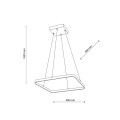 Lampa wisząca kwadratowa złota wąski LED 3100lm 4000K 26W 6368 TK Lighting