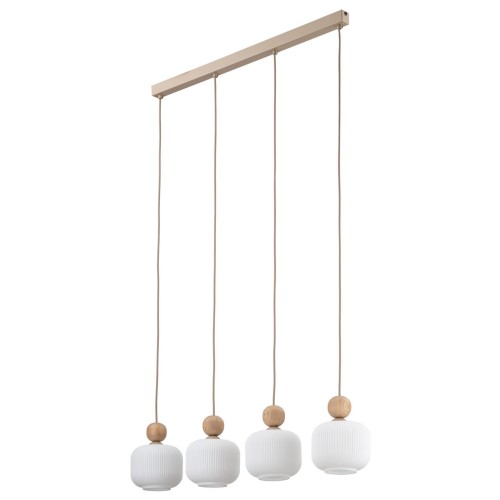 Lampa wisząca listwa nad blat, białe szklane ryflowane klosze 11051 TK Lighting