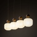 Lampa wisząca listwa nad blat, białe szklane ryflowane klosze 11051 TK Lighting