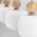Lampa wisząca listwa nad blat, białe szklane ryflowane klosze 11051 TK Lighting