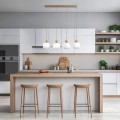 Lampa wisząca listwa nad blat, białe szklane ryflowane klosze 11051 TK Lighting