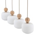 Lampa wisząca listwa nad blat, białe szklane ryflowane klosze 11051 TK Lighting