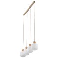 Lampa wisząca listwa nad blat, białe szklane ryflowane klosze 11051 TK Lighting