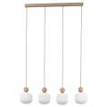 Lampa wisząca listwa nad blat, białe szklane ryflowane klosze 11051 TK Lighting