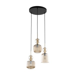 Lampa wisząca SOPHIA gwint E14 moc 10W styl glamour szklany klosz | czarny 11041 TK lighting