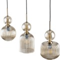 Lampa wisząca w stylu glamour, 3 szklane ryflowane klosze 11042 TK Lighting