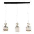 Lampa wisząca w stylu glamour, 3 szklane ryflowane klosze 11042 TK Lighting