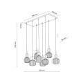 Lampa wisząca z 8 szklanymi kloszami do klasycznego salonu 11045 TK Lighting