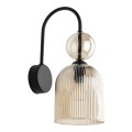 Kinkiet kolor koniakowy, szklany ryflowany klosz do sypialni 11140 TK Lighting
