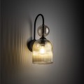 Kinkiet kolor koniakowy, szklany ryflowany klosz do sypialni 11140 TK Lighting