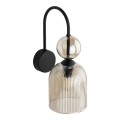 Kinkiet kolor koniakowy, szklany ryflowany klosz do sypialni 11140 TK Lighting