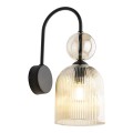 Kinkiet kolor koniakowy, szklany ryflowany klosz do sypialni 11140 TK Lighting
