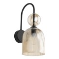Kinkiet kolor koniakowy, szklany ryflowany klosz do sypialni 11140 TK Lighting