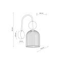 Kinkiet kolor koniakowy, szklany ryflowany klosz do sypialni 11140 TK Lighting