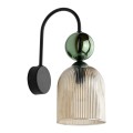 Kinkiet SOPHIA gwint E14 moc 10W styl glamour szklany klosz | czarny 11143 TK lighting