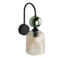 Kinkiet SOPHIA gwint E14 moc 10W styl glamour szklany klosz | czarny 11143 TK lighting