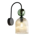 Kinkiet SOPHIA gwint E14 moc 10W styl glamour szklany klosz | czarny 11143 TK lighting