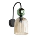 Kinkiet SOPHIA gwint E14 moc 10W styl glamour szklany klosz | czarny 11143 TK lighting