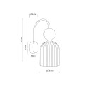 Kinkiet SOPHIA gwint E14 moc 10W styl glamour szklany klosz | czarny 11143 TK lighting