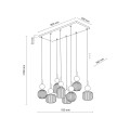 Lampa wisząca, 8 eleganckich szklanych kloszy, gwint E14 11151 TK Lighting