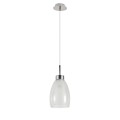 Lampa wisząca biało chromowana na E27 szklany klasyczny klosz 6992 TK Lighting