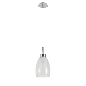 Lampa wisząca biało chromowana na E27 szklany klasyczny klosz 6992 TK Lighting