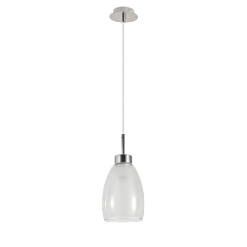 Lampa wisząca biało chromowana na E27 szklany klasyczny klosz 6992 TK Lighting
