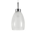 Lampa wisząca biało chromowana na E27 szklany klasyczny klosz 6992 TK Lighting
