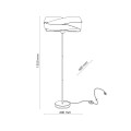 Podłogowa lampa stojąca czarna 155cm z designerskim kloszem, 6985 TK Lighting