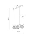 Minimalistyczna lampa wisząca z ryflowanymi kloszami na listwie 11079 TK Lighting