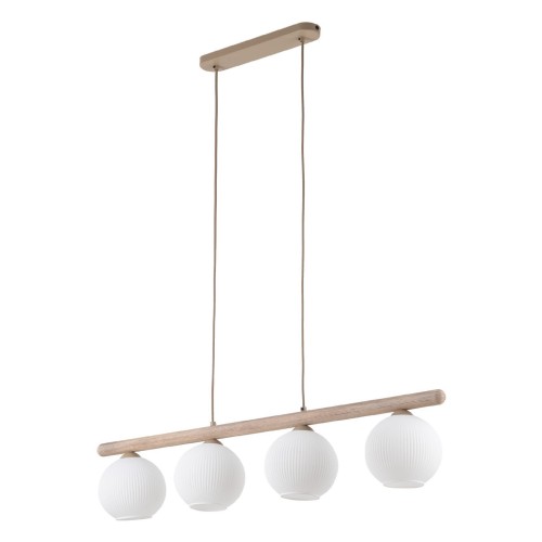 Lampa wisząca nad blat stołu, 4 szklane klosze białe 11080 TK Lighting