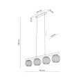 Lampa wisząca nad blat stołu, 4 szklane klosze białe 11080 TK Lighting