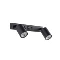 Nowoczesny czarny kinkiet 2 reflektorki, 2 włączniki, 2x USB 11356 TK Lighting