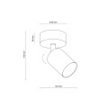 Kinkiet Lampa sufitowa punktowa ruchoma spot reflektor czarny 11367 TK Lighting