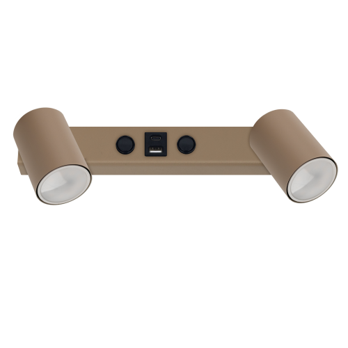 Kinkiet do sypialni z 2 spotami, 2 włączniki + gniazdo USBx2 11359 TK Lighting