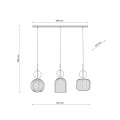 Lampa wisząca na listwie ze szklanymi, ryflowanymi kloszami 11591 TK Lighting