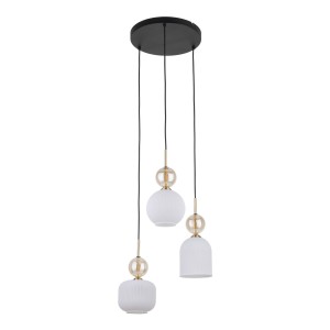 Lampa wisząca na okrągłej rozecie ze szklanymi białymi kloszami 11592 TK Lighting