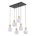 Lampa wisząca z 6 szklanymi, ryflowanymi białymi kloszami 11594 TK Lighting