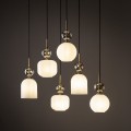 Lampa wisząca z 6 szklanymi, ryflowanymi białymi kloszami 11594 TK Lighting