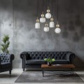 Lampa wisząca z 6 szklanymi, ryflowanymi białymi kloszami 11594 TK Lighting