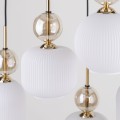 Lampa wisząca z 6 szklanymi, ryflowanymi białymi kloszami 11594 TK Lighting